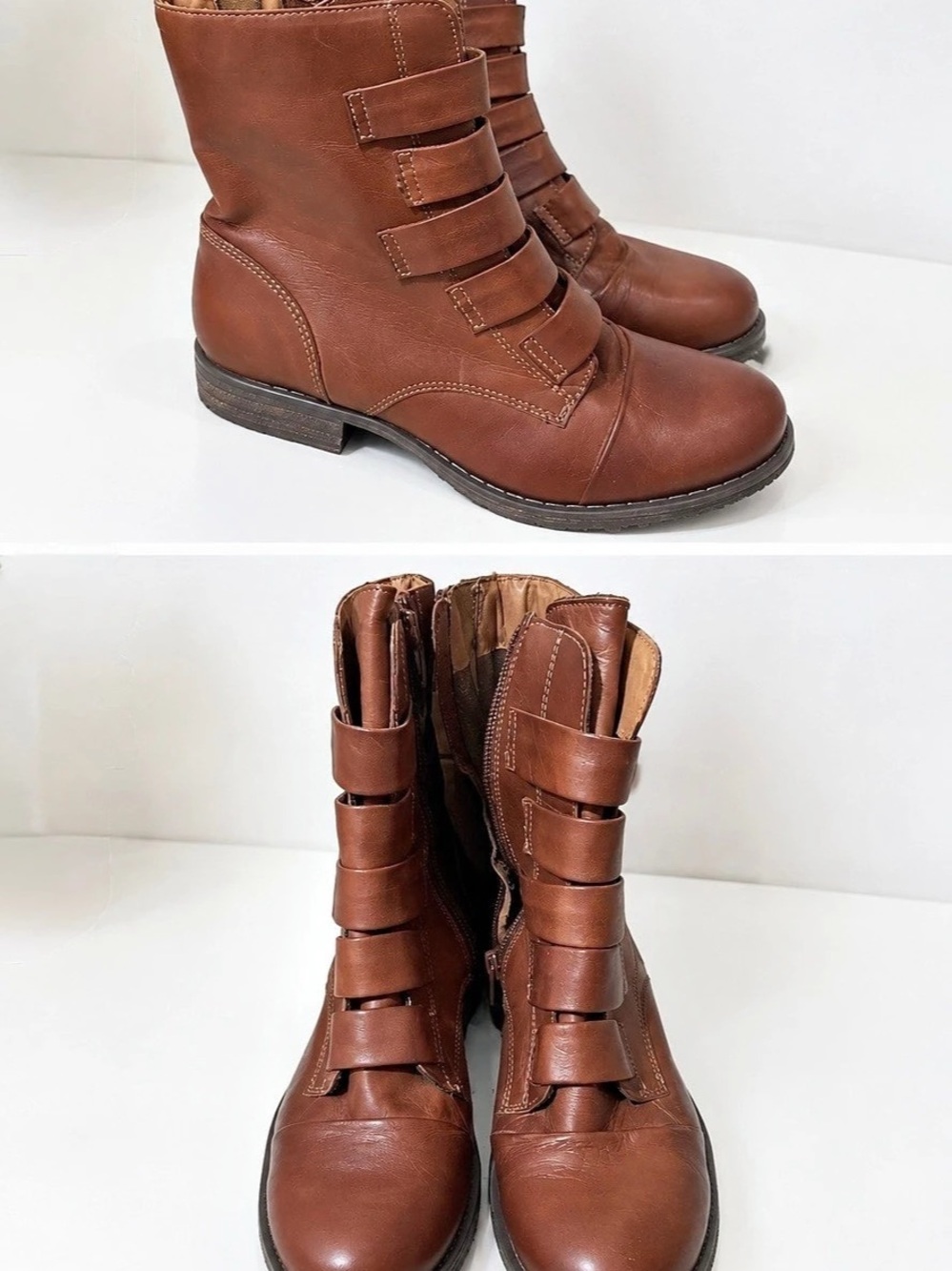Miz Mooz Leighton Brandy Brown Leather Ankle Boots Women's Size 6 NEW NWOB